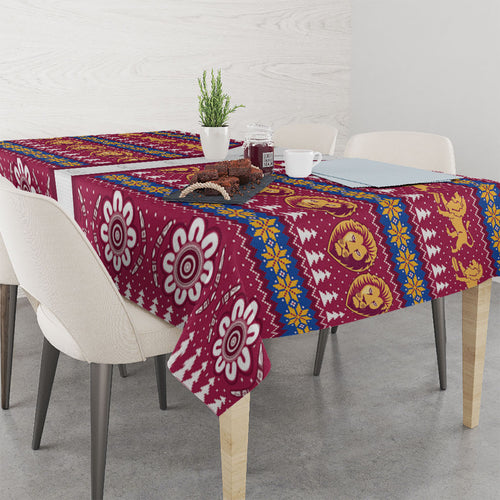 Brisbane Lions Football Christmas Tablecloth Aboriginal Seamless Cardigan Inspired