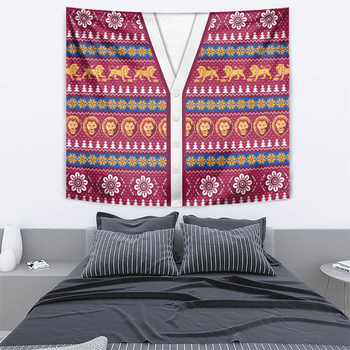 Brisbane Lions Football Christmas Tapestry Aboriginal Seamless Cardigan Inspired