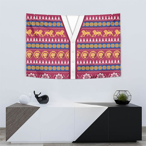 Brisbane Lions Football Christmas Tapestry Aboriginal Seamless Cardigan Inspired