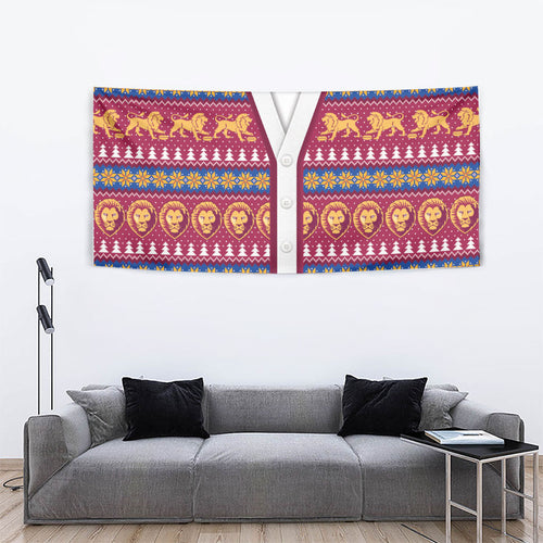 Brisbane Lions Football Christmas Tapestry Aboriginal Seamless Cardigan Inspired
