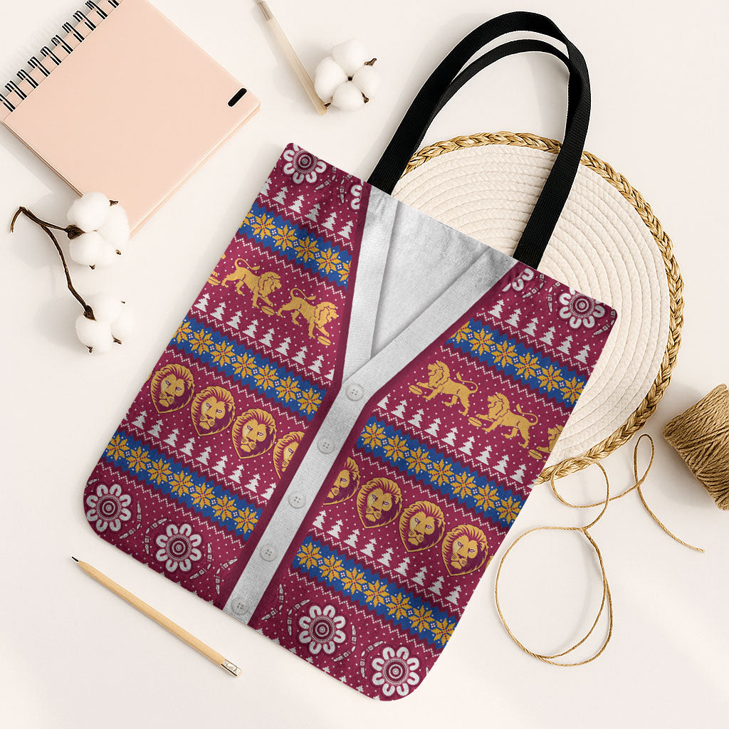 Brisbane Lions Football Christmas Tote Bag Aboriginal Seamless Cardigan Inspired