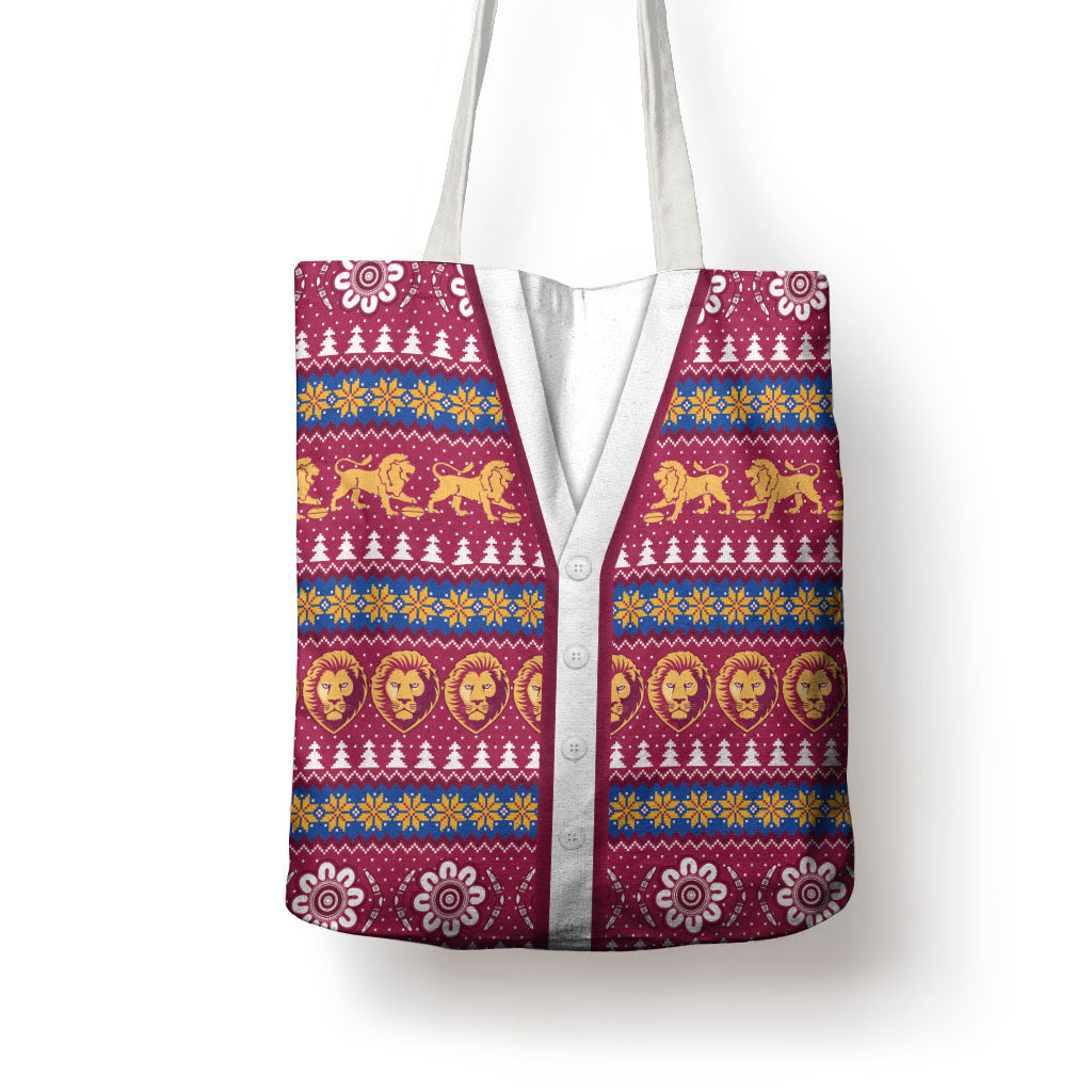 Brisbane Lions Football Christmas Tote Bag Aboriginal Seamless Cardigan Inspired