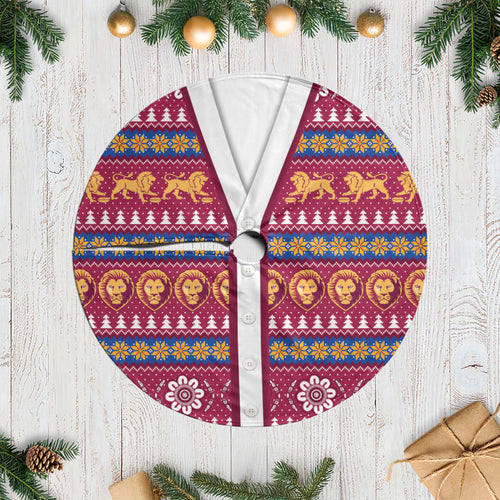 Brisbane Lions Football Christmas Tree Skirt Aboriginal Seamless Cardigan Inspired