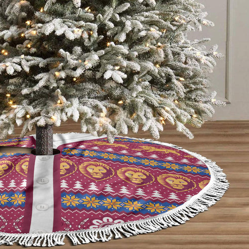 Brisbane Lions Football Christmas Tree Skirt Aboriginal Seamless Cardigan Inspired