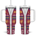 Brisbane Lions Football Christmas Tumbler With Handle Aboriginal Seamless Cardigan Inspired
