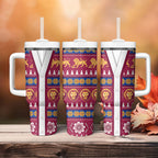 Brisbane Lions Football Christmas Tumbler With Handle Aboriginal Seamless Cardigan Inspired