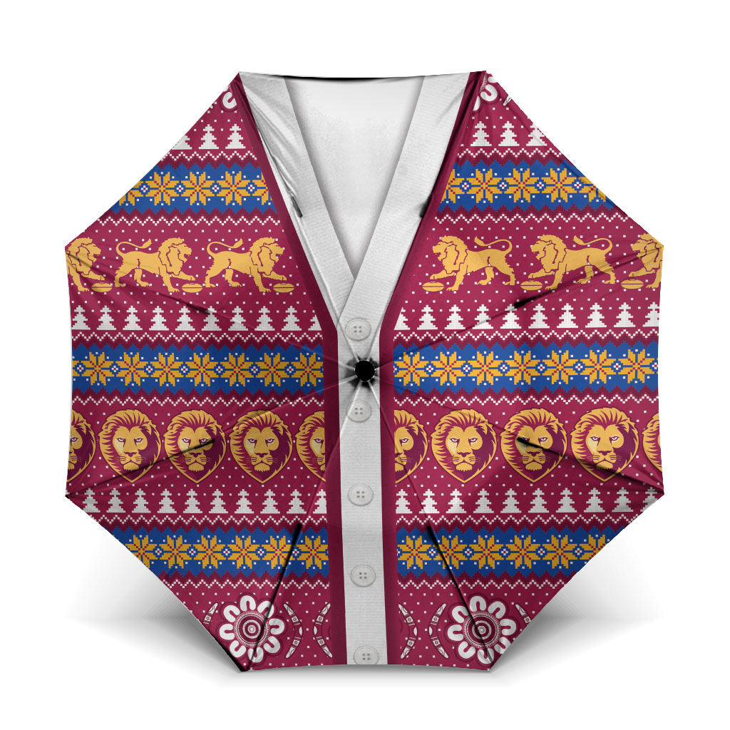 Brisbane Lions Football Christmas Umbrella Aboriginal Seamless Cardigan Inspired