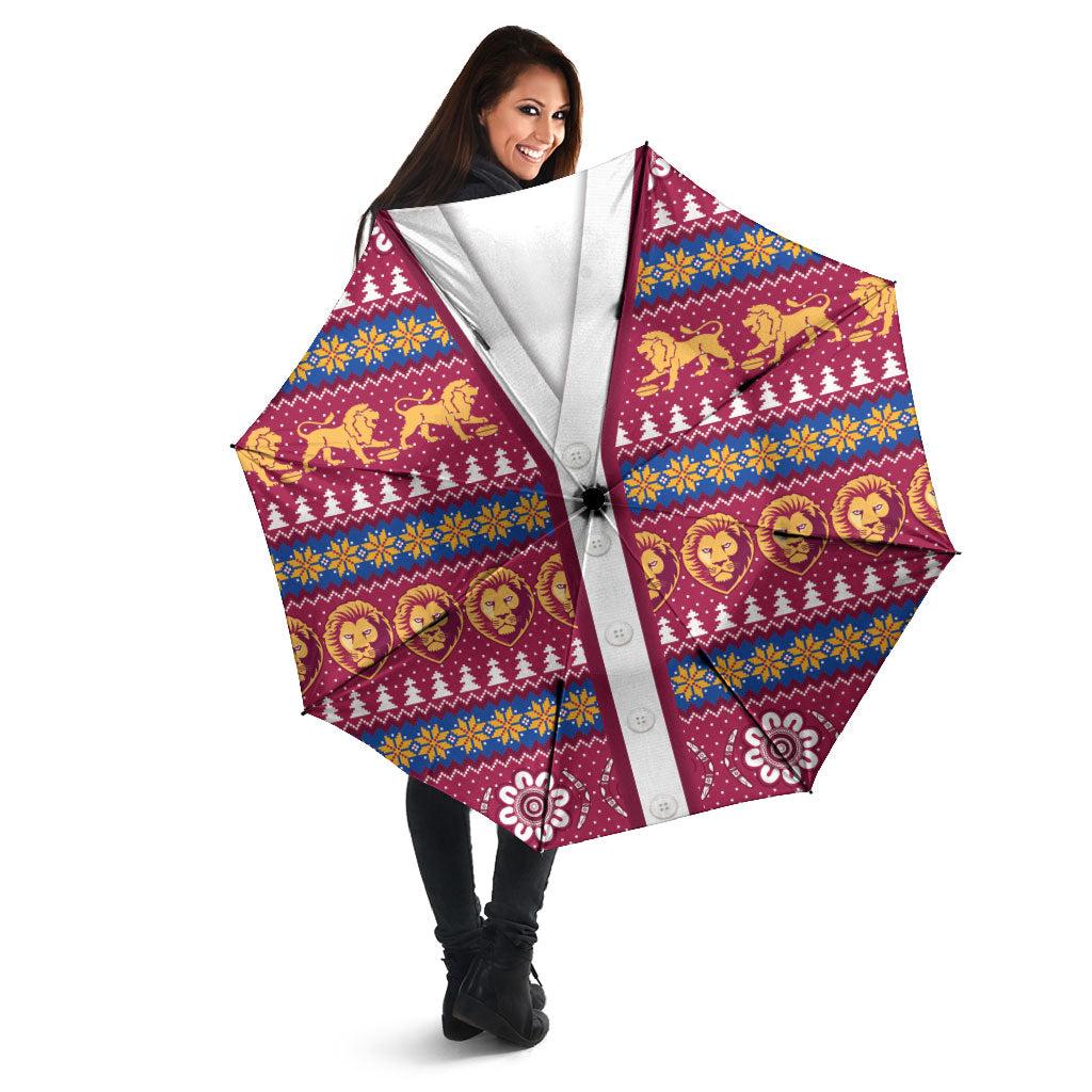 Brisbane Lions Football Christmas Umbrella Aboriginal Seamless Cardigan Inspired