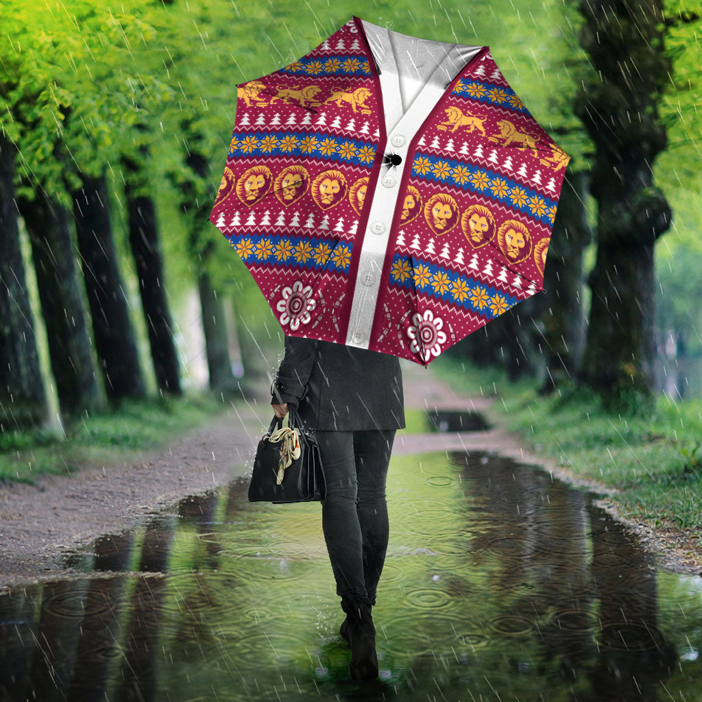 Brisbane Lions Football Christmas Umbrella Aboriginal Seamless Cardigan Inspired
