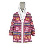 Brisbane Lions Football Christmas Wearable Blanket Hoodie Aboriginal Seamless Cardigan Inspired