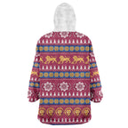 Brisbane Lions Football Christmas Wearable Blanket Hoodie Aboriginal Seamless Cardigan Inspired