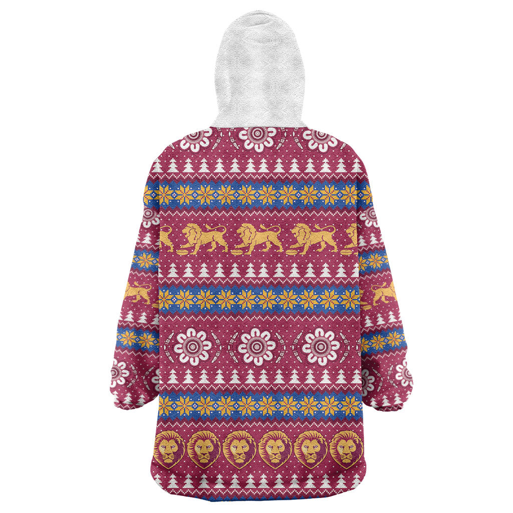 Brisbane Lions Football Christmas Wearable Blanket Hoodie Aboriginal Seamless Cardigan Inspired