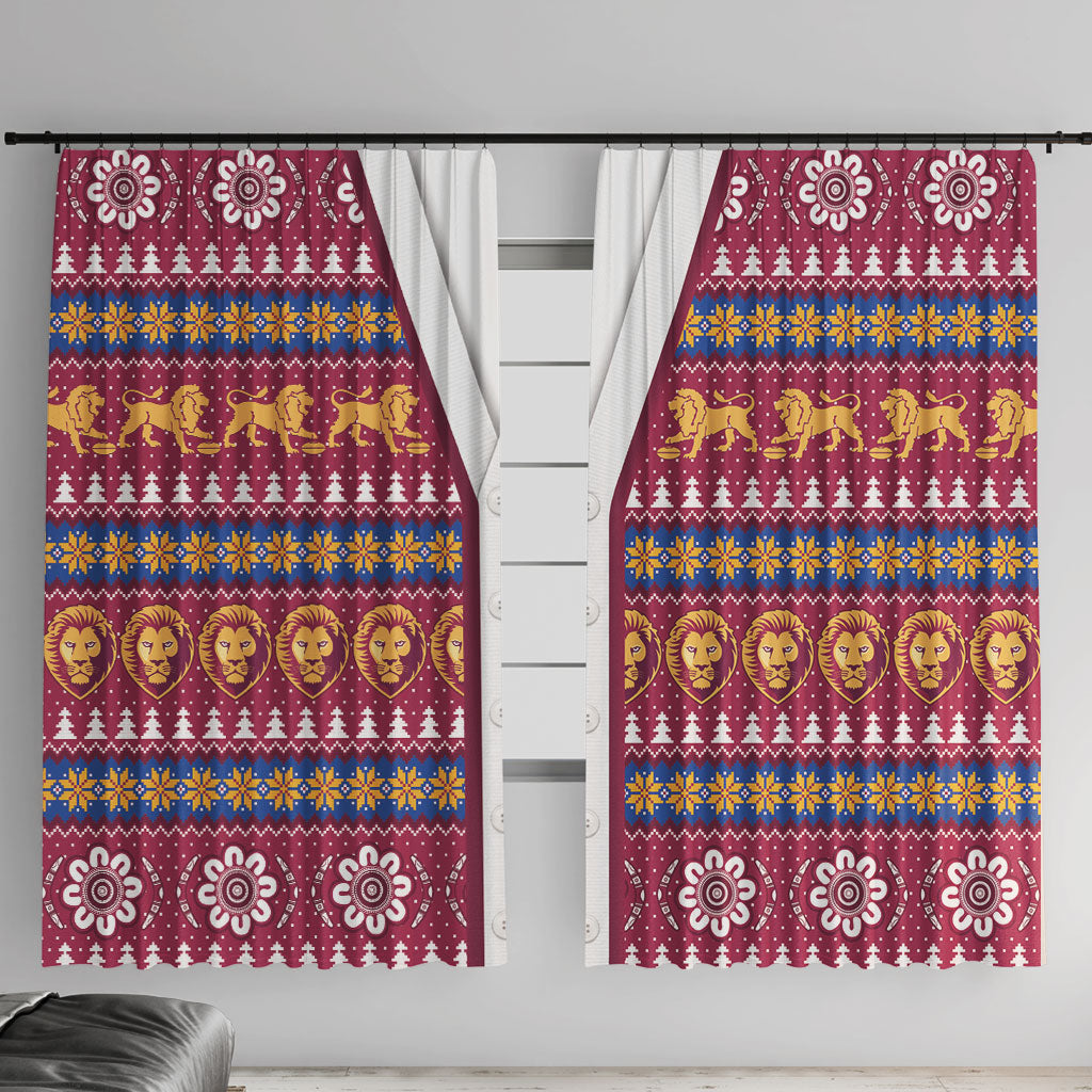 Brisbane Lions Football Christmas Window Curtain Aboriginal Seamless Cardigan Inspired