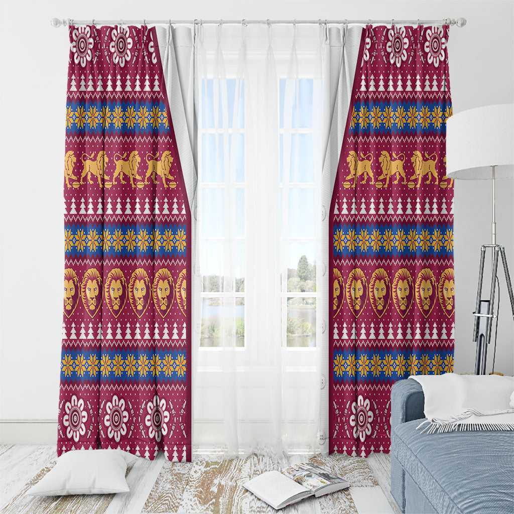 Brisbane Lions Football Christmas Window Curtain Aboriginal Seamless Cardigan Inspired