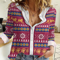 Brisbane Lions Football Christmas Women Casual Shirt Aboriginal Seamless Cardigan Inspired