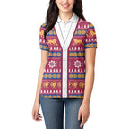 Brisbane Lions Football Christmas Women Polo Shirt Aboriginal Seamless Cardigan Inspired