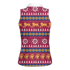 Brisbane Lions Football Christmas Women Sleeveless Polo Shirt Aboriginal Seamless Cardigan Inspired