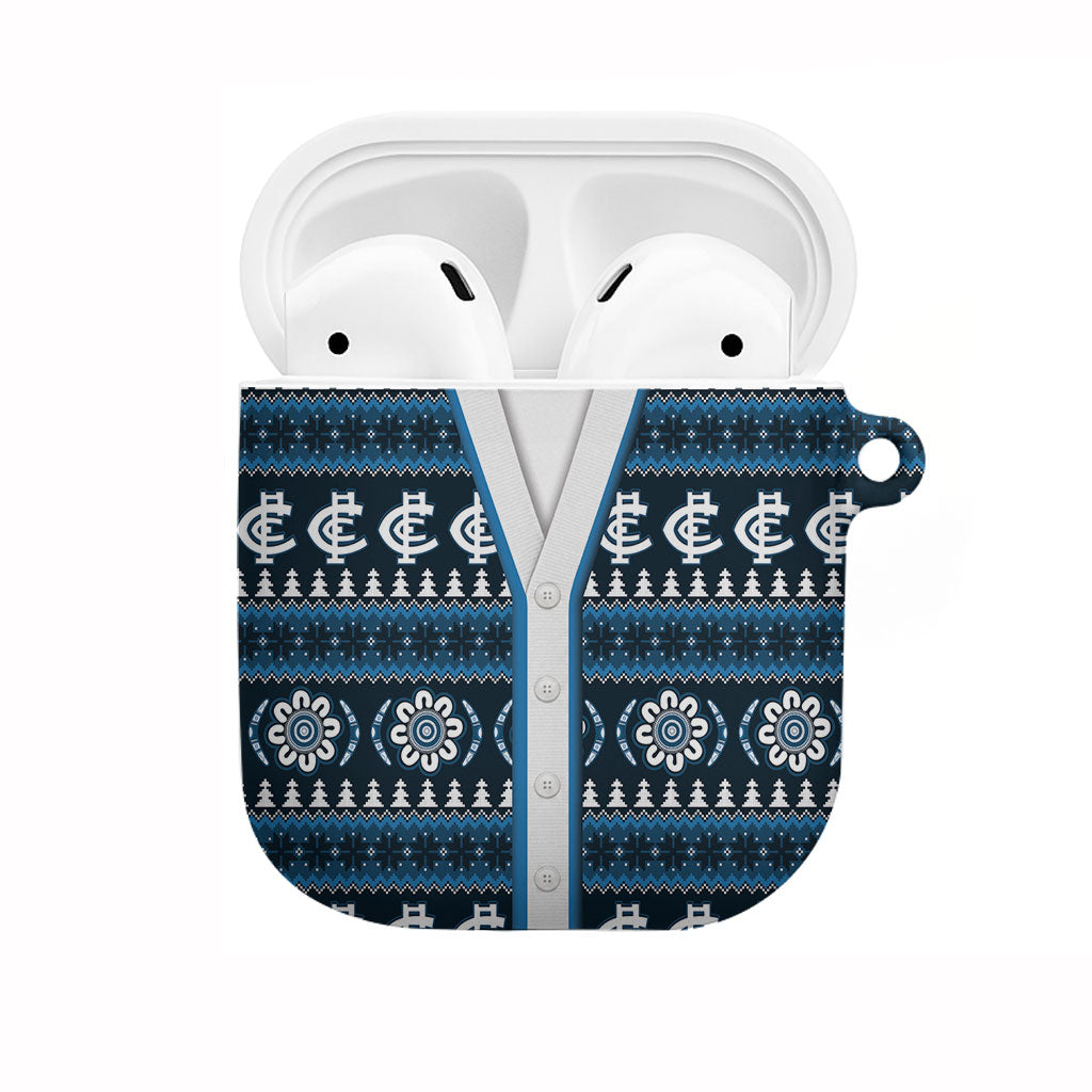 Blues Football Christmas AirPods Case Aboriginal Seamless Cardigan Inspired
