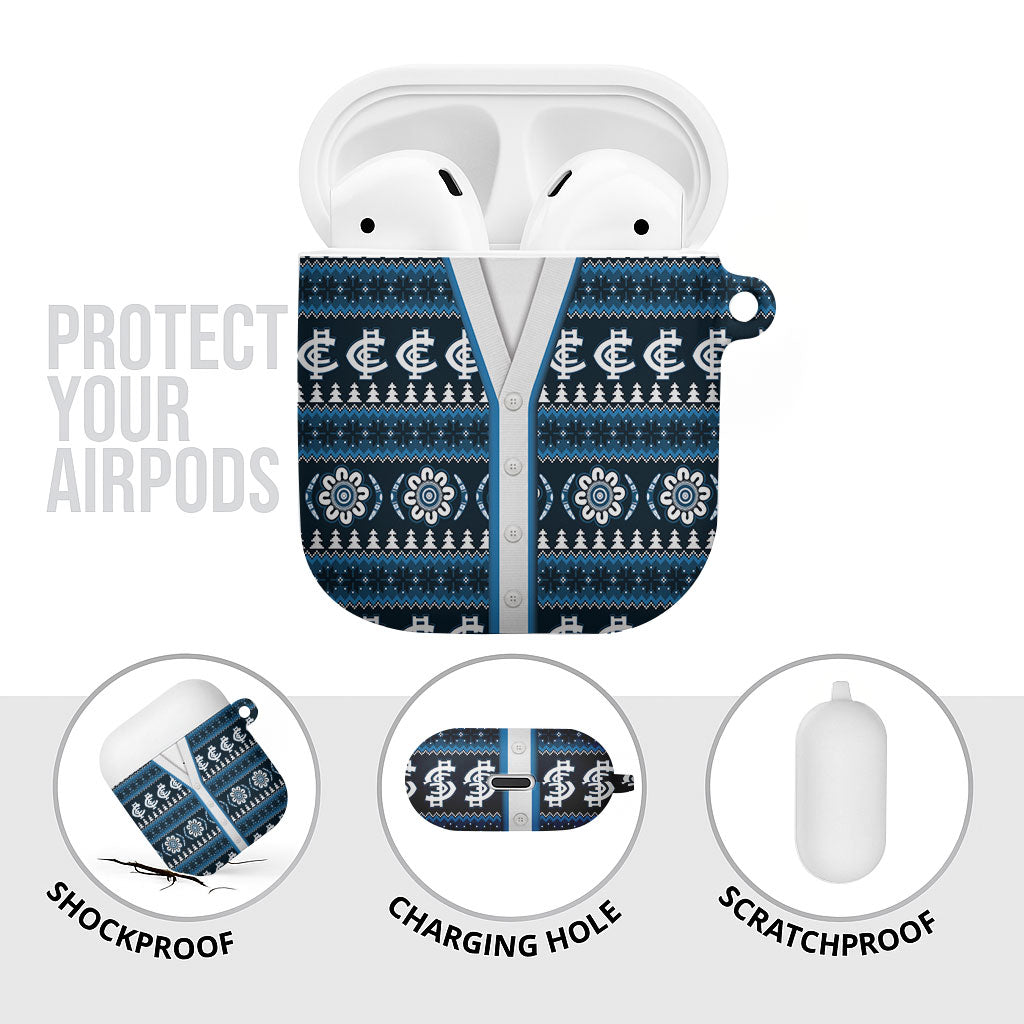 Blues Football Christmas AirPods Case Aboriginal Seamless Cardigan Inspired