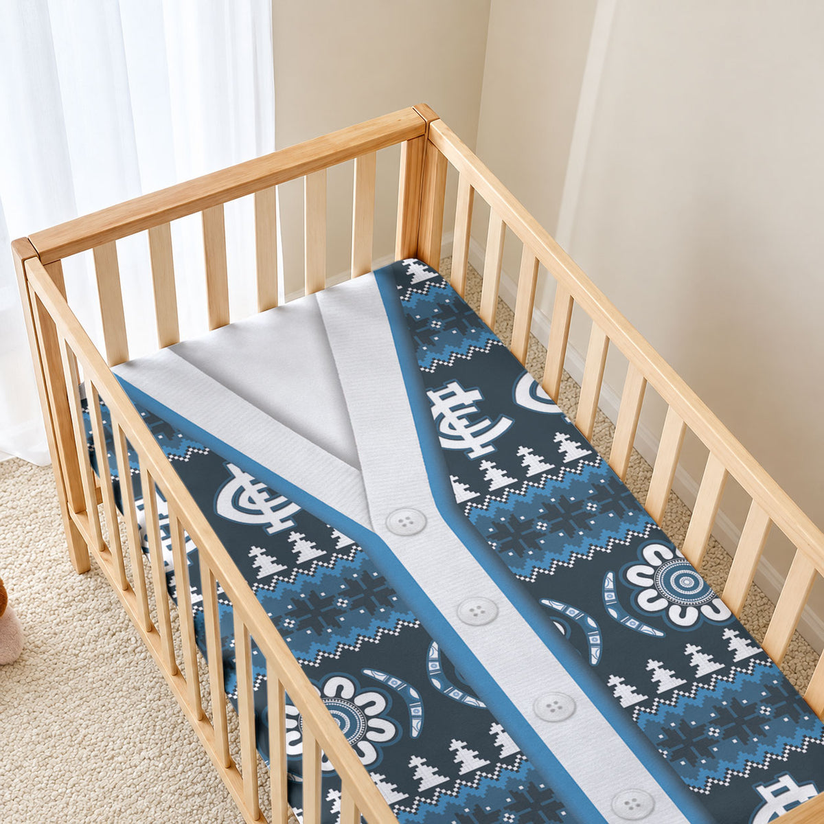 Blues Football Christmas Baby Bed Cover Aboriginal Seamless Cardigan Inspired