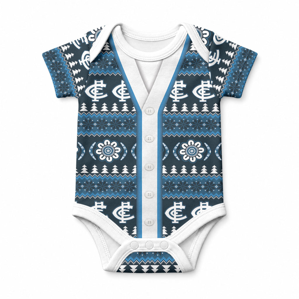 Blues Football Christmas Baby Onesie Aboriginal Seamless Cardigan Inspired