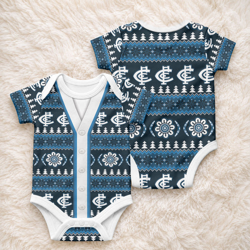 Blues Football Christmas Baby Onesie Aboriginal Seamless Cardigan Inspired