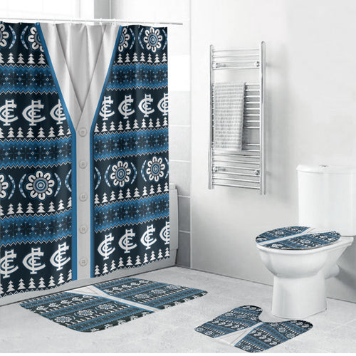 Blues Football Christmas Bathroom Set Aboriginal Seamless Cardigan Inspired