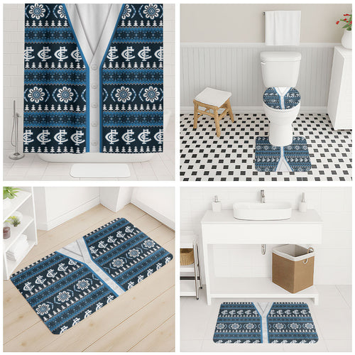 Blues Football Christmas Bathroom Set Aboriginal Seamless Cardigan Inspired