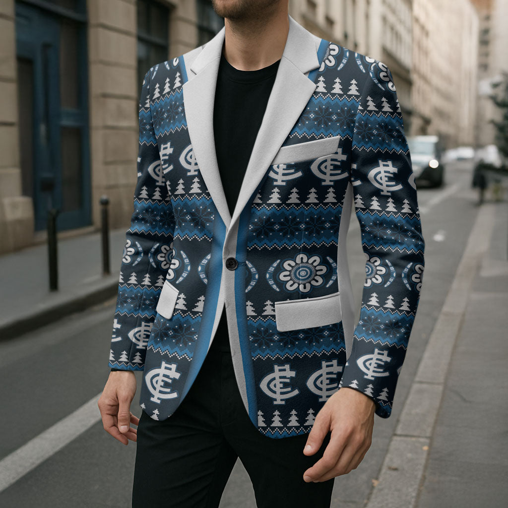 Blues Football Christmas Blazer Aboriginal Seamless Cardigan Inspired