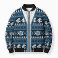 Blues Football Christmas Bomber Puffer Jacket Aboriginal Seamless Cardigan Inspired