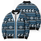 Blues Football Christmas Bomber Puffer Jacket Aboriginal Seamless Cardigan Inspired