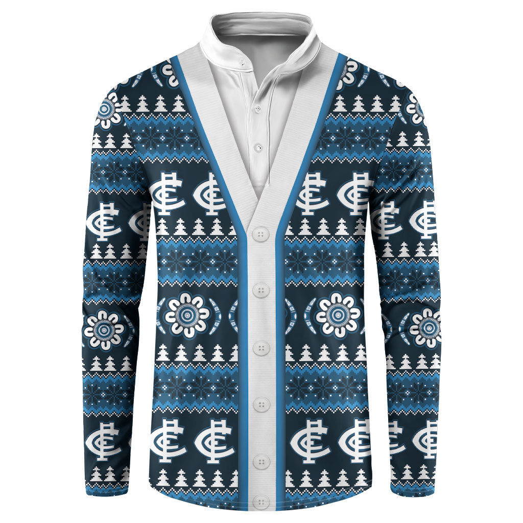 Blues Football Christmas Button Sweatshirt Aboriginal Seamless Cardigan Inspired