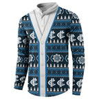 Blues Football Christmas Button Sweatshirt Aboriginal Seamless Cardigan Inspired