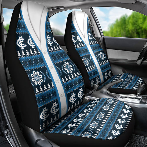 Blues Football Christmas Car Seat Cover Aboriginal Seamless Cardigan Inspired