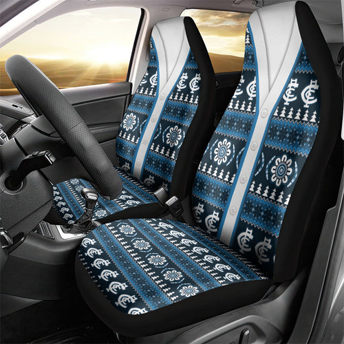 Blues Football Christmas Car Seat Cover Aboriginal Seamless Cardigan Inspired