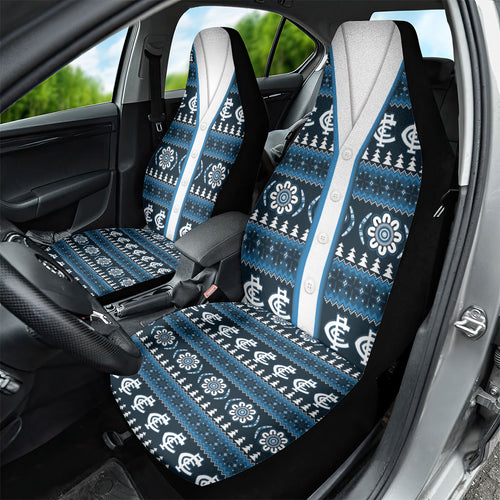 Blues Football Christmas Car Seat Cover Aboriginal Seamless Cardigan Inspired
