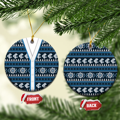 Blues Football Christmas Ceramic Ornament Aboriginal Seamless Cardigan Inspired