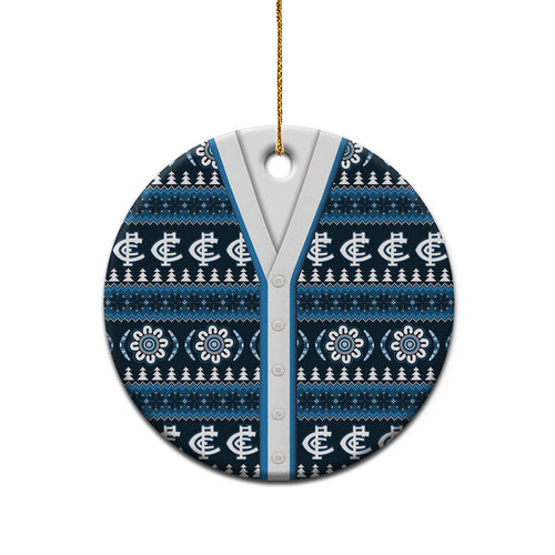Blues Football Christmas Ceramic Ornament Aboriginal Seamless Cardigan Inspired