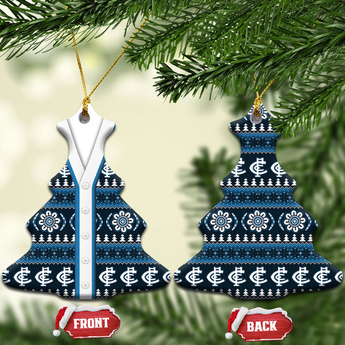Blues Football Christmas Ceramic Ornament Aboriginal Seamless Cardigan Inspired