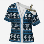Blues Football Christmas Cross Shoulder Shirt Aboriginal Seamless Cardigan Inspired