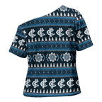 Blues Football Christmas Cross Shoulder Shirt Aboriginal Seamless Cardigan Inspired