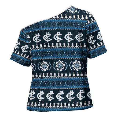 Blues Football Christmas Cross Shoulder Shirt Aboriginal Seamless Cardigan Inspired