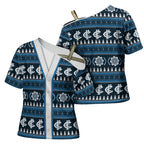 Blues Football Christmas Cross Shoulder Shirt Aboriginal Seamless Cardigan Inspired