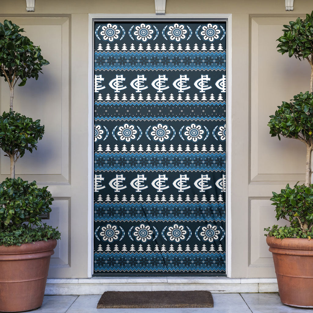 Blues Football Christmas Door Cover Aboriginal Seamless Cardigan Inspired
