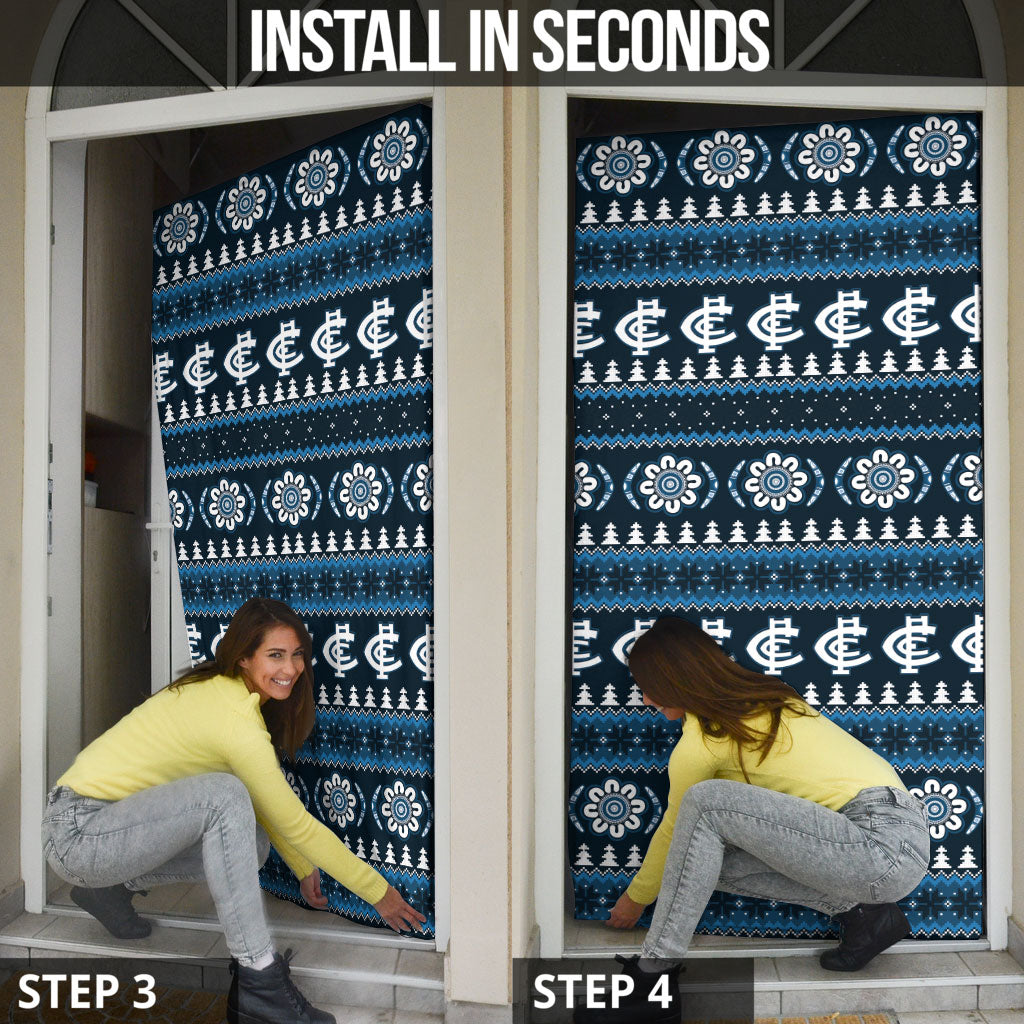 Blues Football Christmas Door Cover Aboriginal Seamless Cardigan Inspired