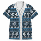 Blues Football Christmas Hawaiian Shirt Aboriginal Seamless Cardigan Inspired