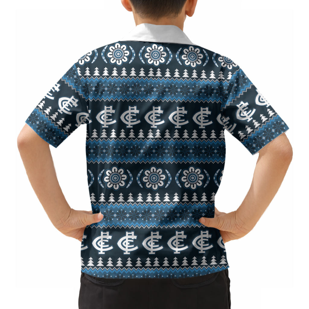 Blues Football Christmas Hawaiian Shirt Aboriginal Seamless Cardigan Inspired