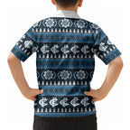 Blues Football Christmas Hawaiian Shirt Aboriginal Seamless Cardigan Inspired