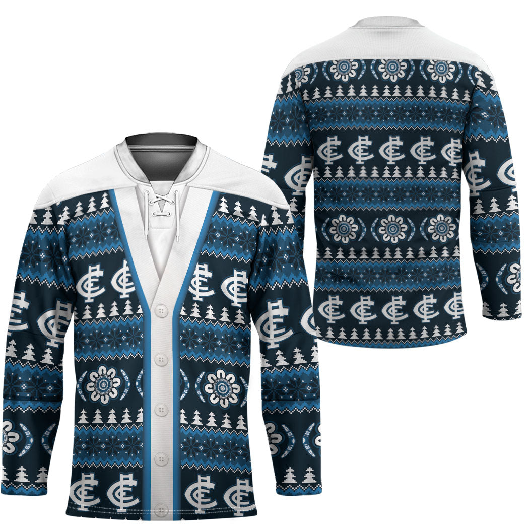 Blues Football Christmas Hockey Jersey Aboriginal Seamless Cardigan Inspired