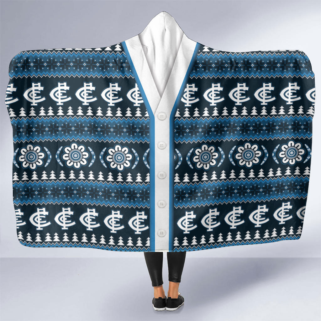 Blues Football Christmas Hooded Blanket Aboriginal Seamless Cardigan Inspired